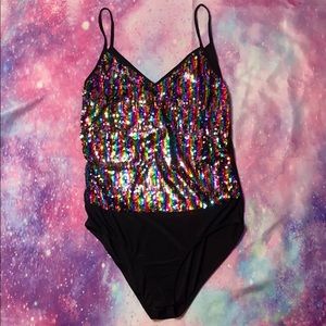 Rainbow Sequin Rue 21 Bodysuit